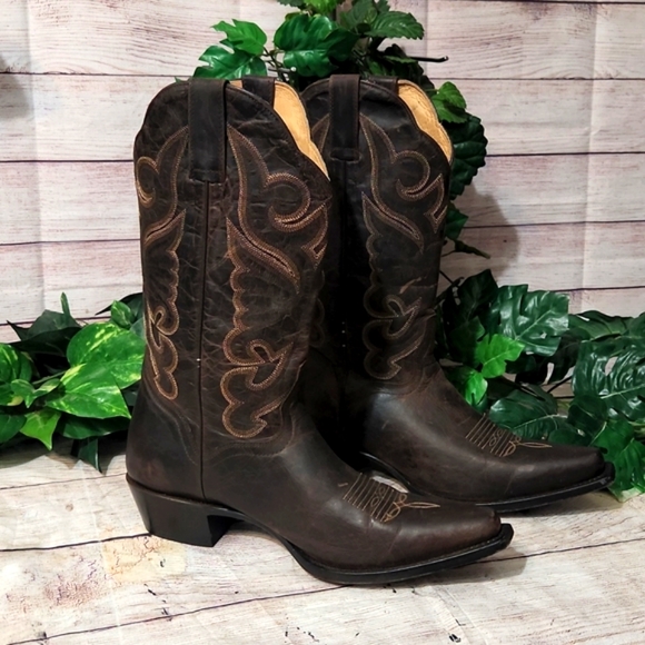 J. B. Dillon Goat Cowboy Boots 10 B - Picture 1 of 17